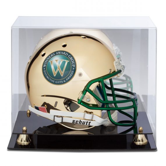 Winners Award Group Using Football Helmet Trophies for Awards